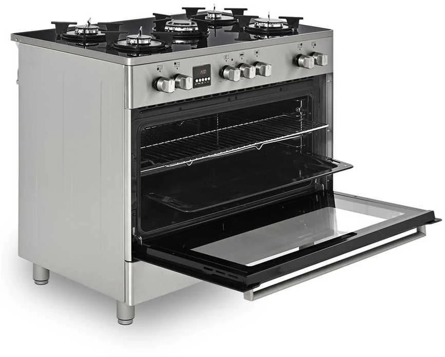Ravanson KWGE-K90 Glass Inox dujinė-elektrinė viryklė