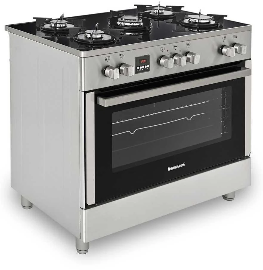 Ravanson KWGE-K90 Glass Inox dujinė-elektrinė viryklė