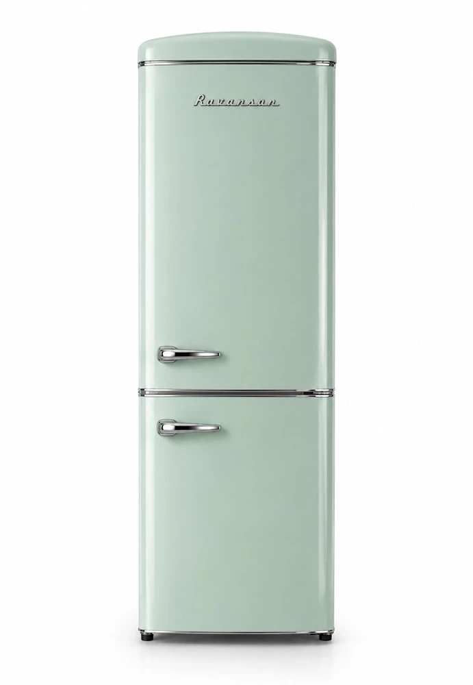 Ravanson LKK-315RM Retro Šaldytuvas 597 mm x 707 mm x 1943 mm | 315 l | Total No Frost | Energy Class E | mint