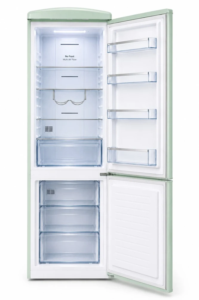 Ravanson LKK-315RM Retro Šaldytuvas 597 mm x 707 mm x 1943 mm | 315 l | Total No Frost | Energy Class E | mint