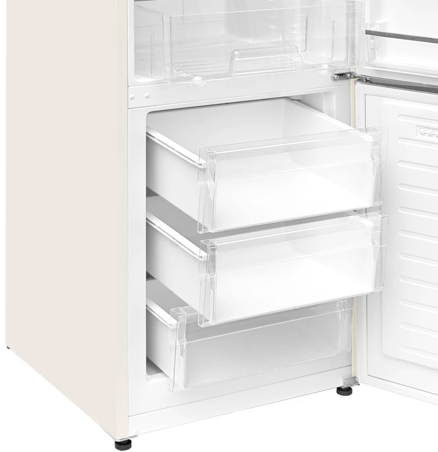 Ravanson LKK-315RM Retro Šaldytuvas 597 mm x 707 mm x 1943 mm | 315 l | Total No Frost | Energy Class E | Kreminis