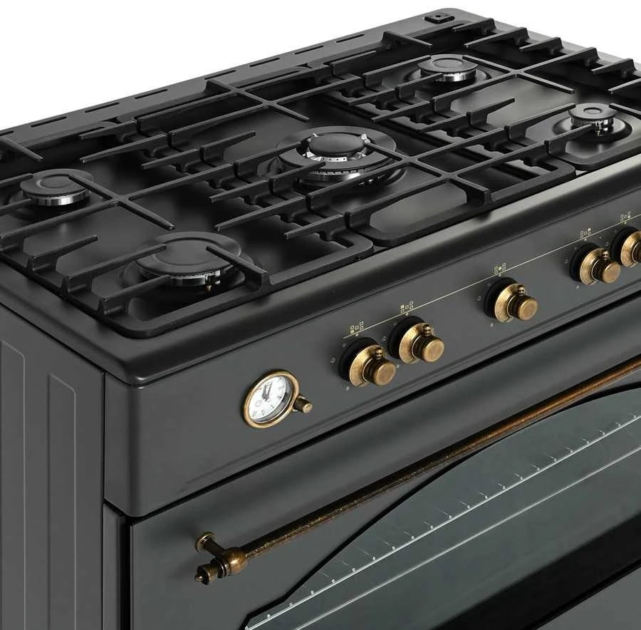 Ravanson Retro KWGE–90AR gas and electric cooker (juodas)