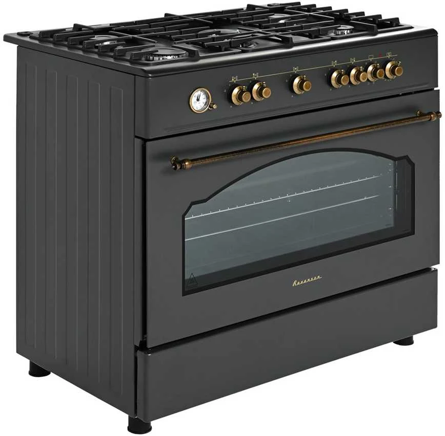 Ravanson Retro KWGE–90AR gas and electric cooker (juodas)