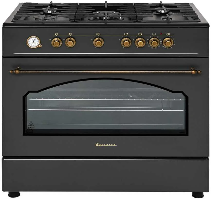 Ravanson Retro KWGE–90AR gas and electric cooker (juodas)