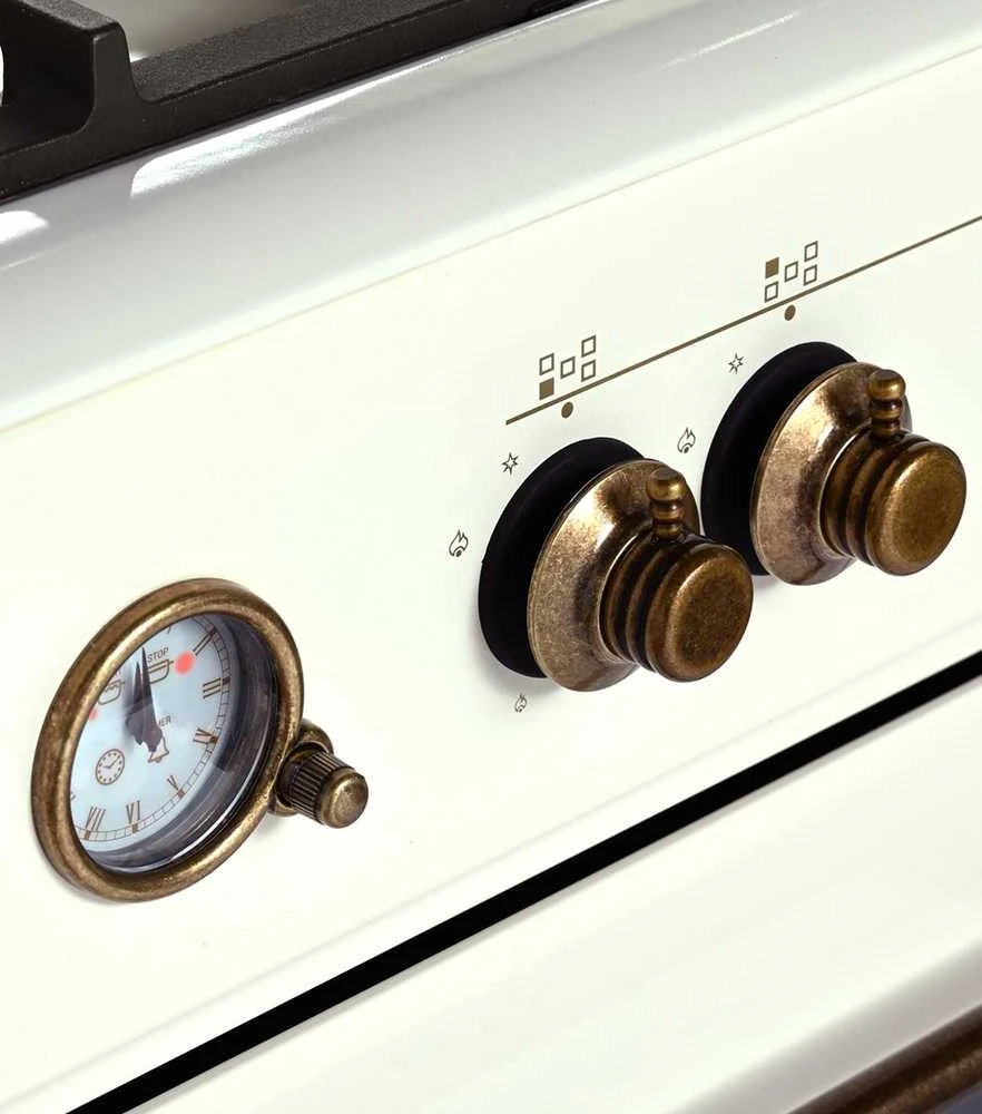 Ravanson Retro KWGE–90ARC dujinė ir elektrinė viryklė (kreminė)