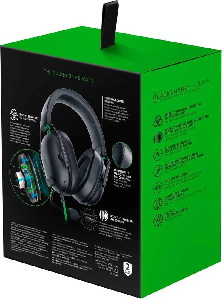 Razer Ausinės Žaidimams | BlackShark V2 X (PlayStation Licensed) | su laidu | Over-Ear | Mikrofonas | Juodas