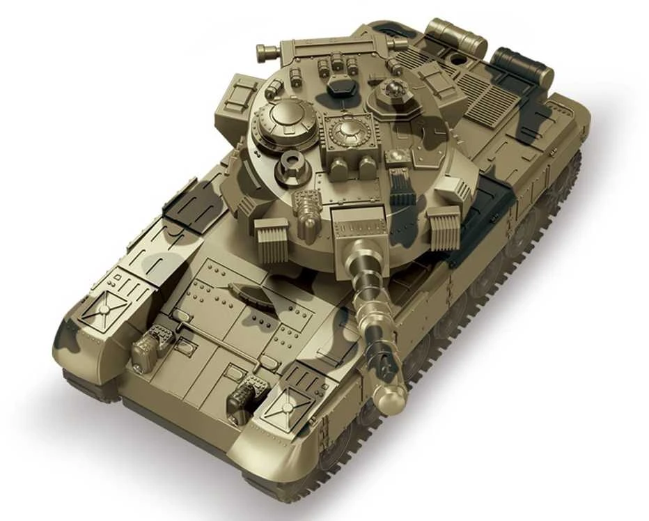 Jokomisiada RC Tank with Remote Control, Rotating Turret, Lights, Realistic Sound