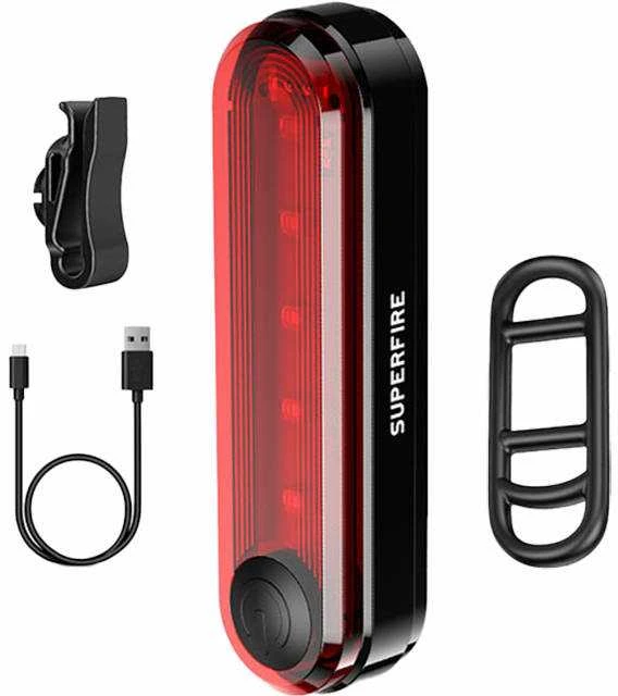 Galinis dviračio žibintas Superfire BTL01 USB 230mAh