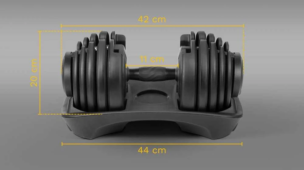 Reguliuojamo svorio ketaus hantelis Rebel Active RBA-2303, 24 kg