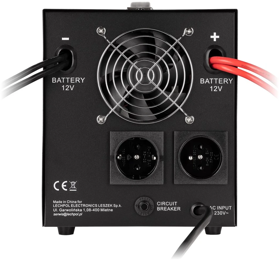 Rebel POWER-1500-LFP4 emergency power supply – a pure sine wave inverter with a 12V charging function, 230V, 1500VA/1050W