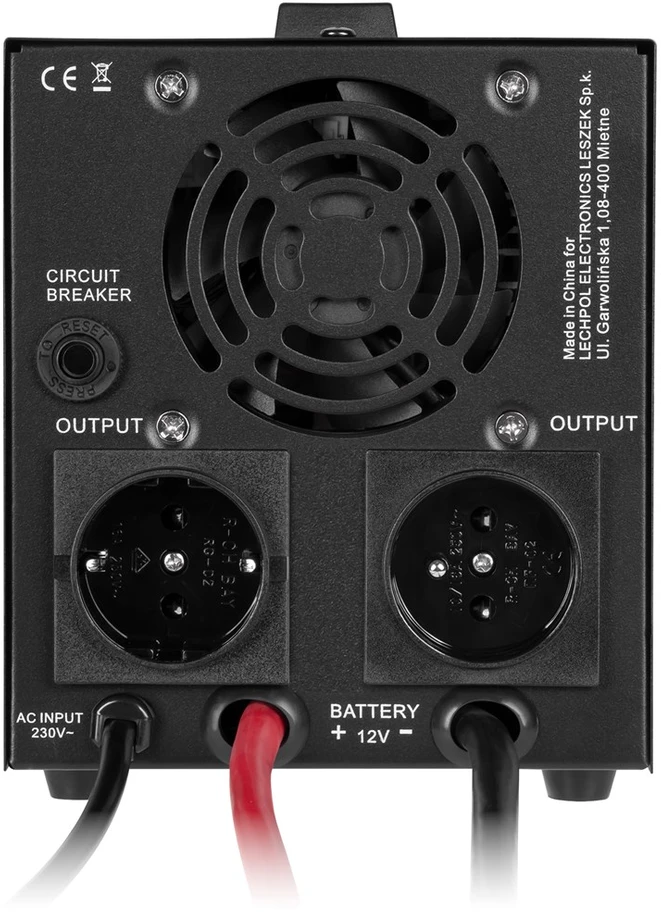 Rebel POWER-800-LFP4 avarinis maitinimo šaltinis – keitiklis su gryna sinusine banga ir įkrovimo funkcija 12V 230V 800VA 500W