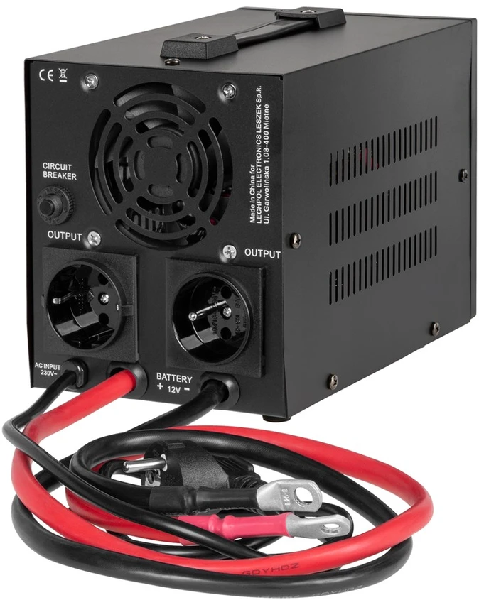 Rebel POWER-800-LFP4 avarinis maitinimo šaltinis – keitiklis su gryna sinusine banga ir įkrovimo funkcija 12V 230V 800VA 500W