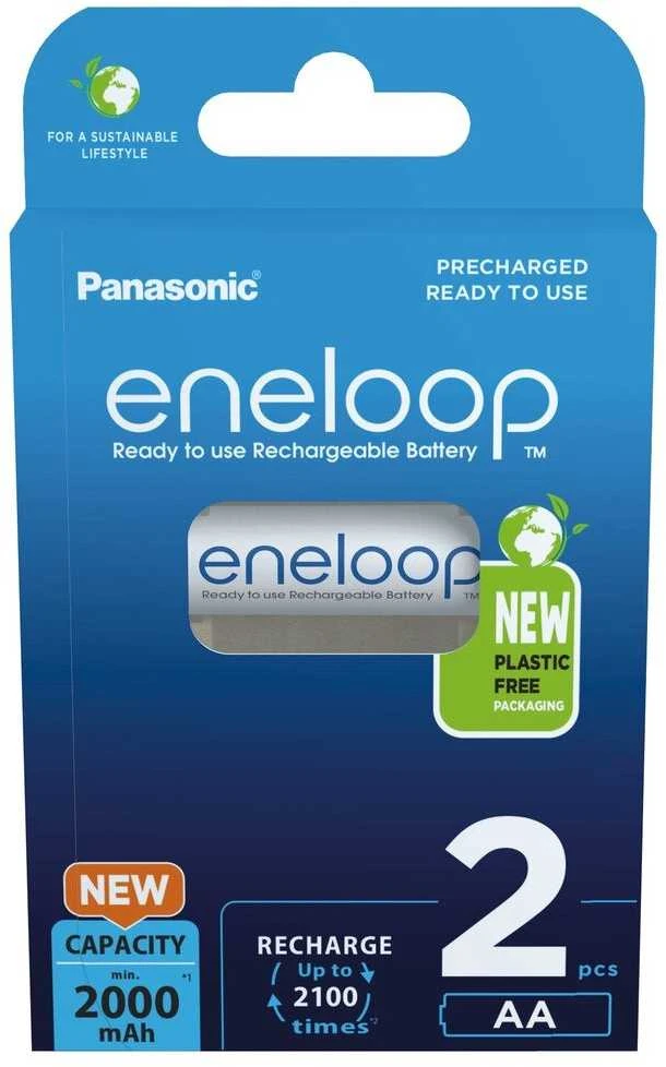 Rechargeable batteries PANASONIC ENELOOP AA 2000 mAh 2 vnt (BK-3MCDE/2CP)