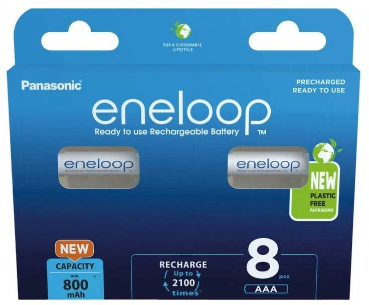 Įkraunamos baterijos PANASONIC ENELOOP AAA 800 mAh 8 vnt. (BK-4MCDE/8HH)