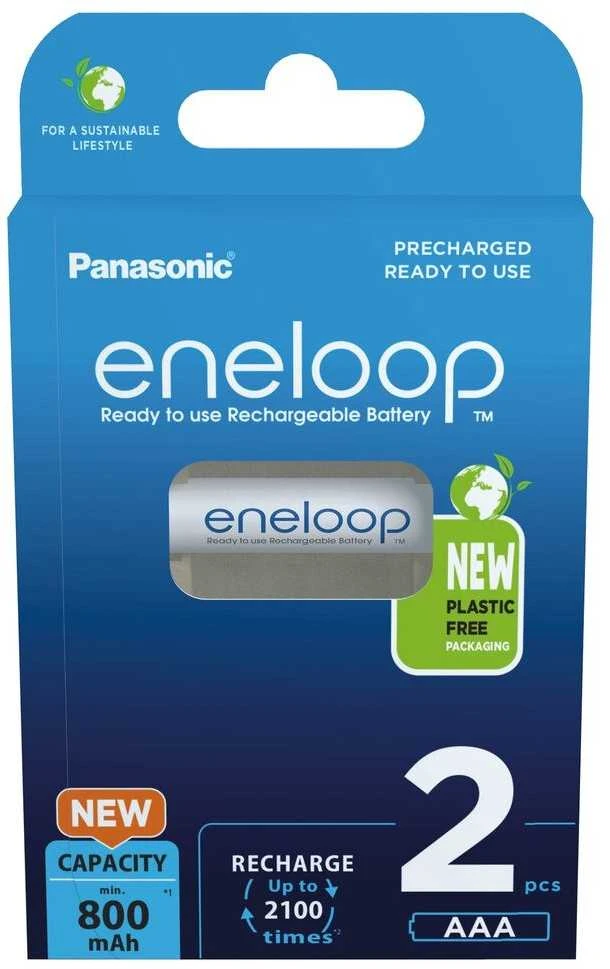Rechargeable batteries PANASONIC ENELOOP AAA 800 mAh 2 vnt (BK-4MCDE/2CP)