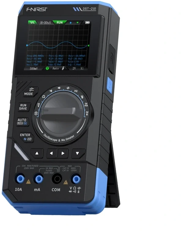 SigGen 3-in-1 FNIRSI DST-210 rankinis skaitmeninis multimetras su osciloskopu