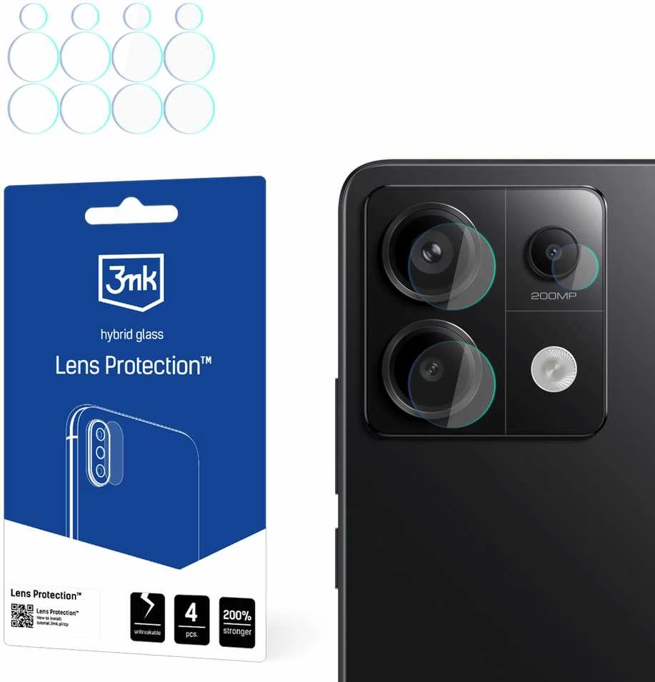 Hibridinis stiklas kamerai / objektyvui Xiaomi Redmi Note 13 Pro 5G 3mk lankstus stiklo lęšis