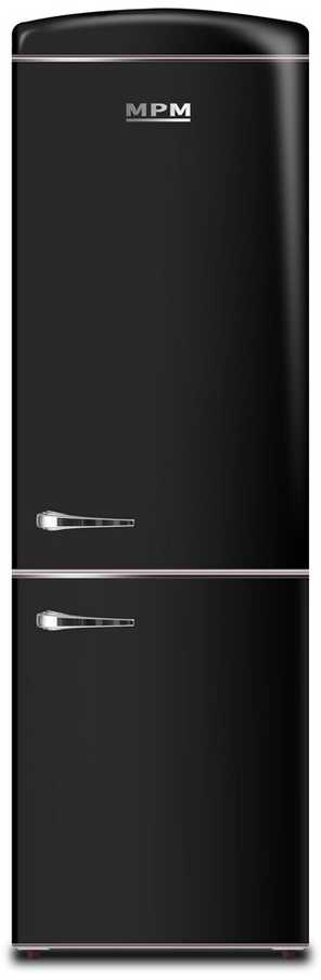 Šaldytuvas REFRIGERATOR MPM-375-FR-53 FULL NO FROST RETRO Juodas