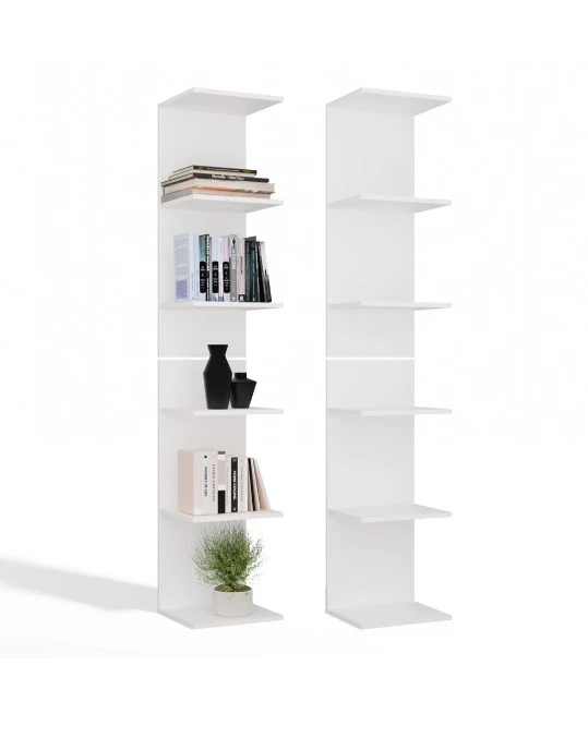 Top E Shop REGAĻ 6P BALTA Aukštis 180 cm 6 Lentynų Knygoms Dokumentams Biurui Salono