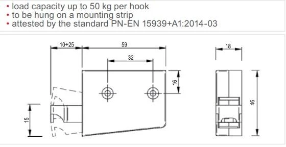 Rejs ADJUSTABLE HANGER UNIV METAL/Baltas PLAST
