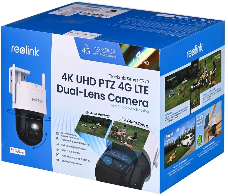 Akumuliatorinė stebėjimo kamera Reolink Trackmix Series G770 LTE, balta