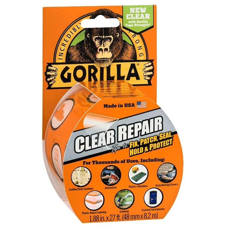 Gorilla Tape Clear Repair izoliacinė juosta skaidri 4.88cm × 8.2m