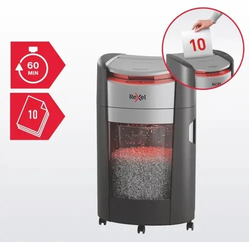 Rexel ShredMax AutoFeed+ 300X Paper Shredder, P4, 300 sheets, 25-litre waste bin