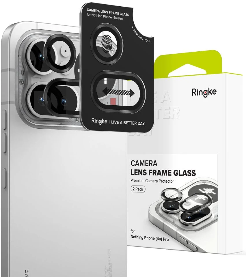 Telefono kameros apsauga Ringke CAMERA 2-pack Nothink Phone 4A Pro juodos spalvos