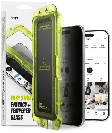 Ringke Easy Slide 2-pack Privacy Glass skirtas Apple iPhone 17 Air – juodos spalvos