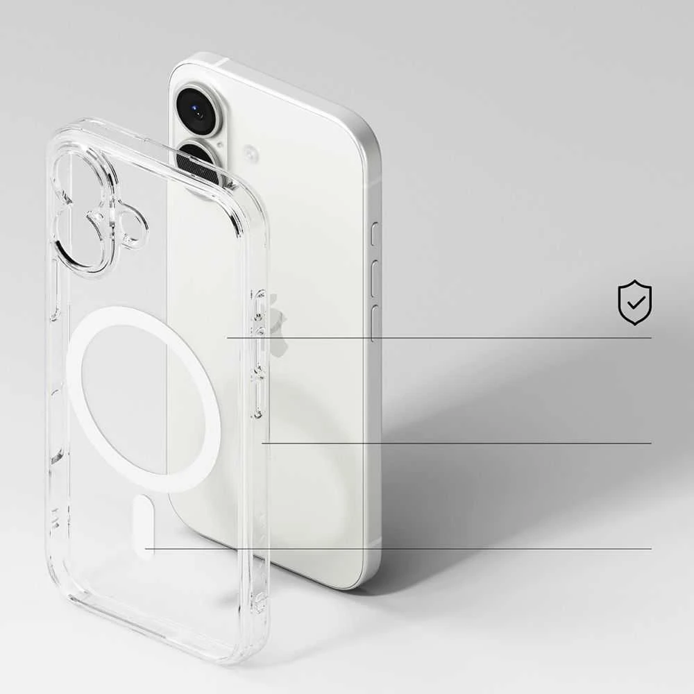 Ringke Fusion Magnetic MagSafe dėklas skirtas iPhone 17 – skaidrus
