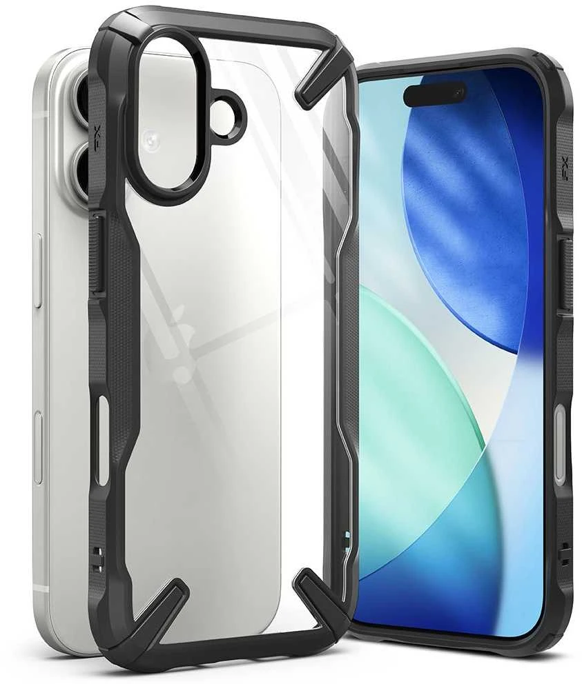 „Ringke Fusion X“ dėklas, skirtas „iPhone 17“ – Juodas