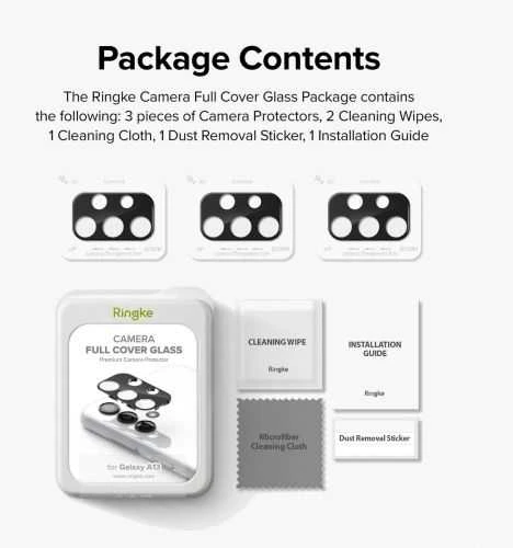 Ringke Galaxy A13 4G Camera Protector Full Cover Glass package (3 pcs) Juodas