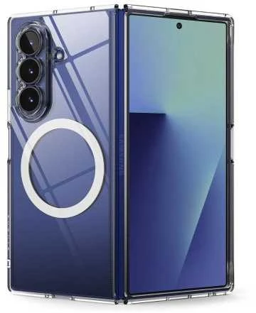 „Ringke Fusion“ magnetinis „MagSafe“ dėklas „Samsung Galaxy Z Fold 7“, skaidrus