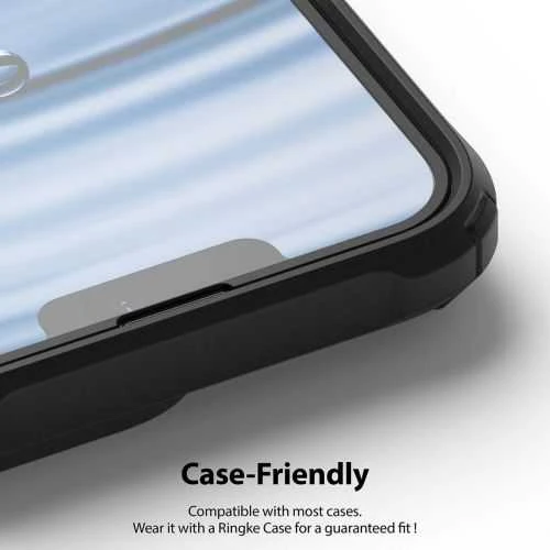 Ringke iPhone 13/13 Pro Screen Protector Invisible Defender ID Tempered Glass Juodas