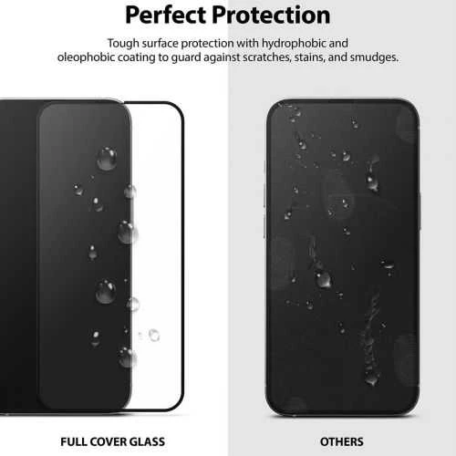 Ringke iPhone 13/13 Pro Screen Protector Invisible Defender ID Tempered Glass Juodas