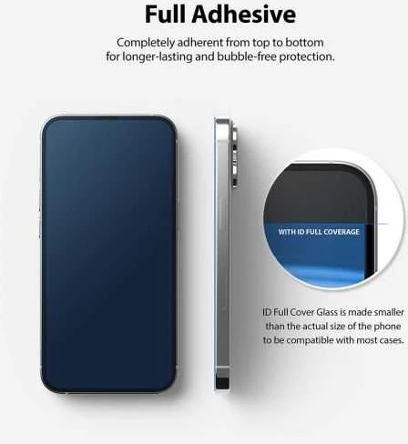 Ringke iPhone 13/13 Pro Screen Protector Invisible Defender ID Tempered Glass Juodas