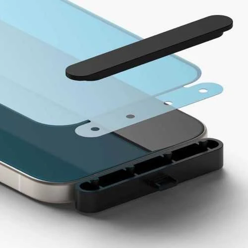 Ringke iPhone 15/ 16 Screen Protector Privacy Tempered Glass 9H with installation jig Transparent