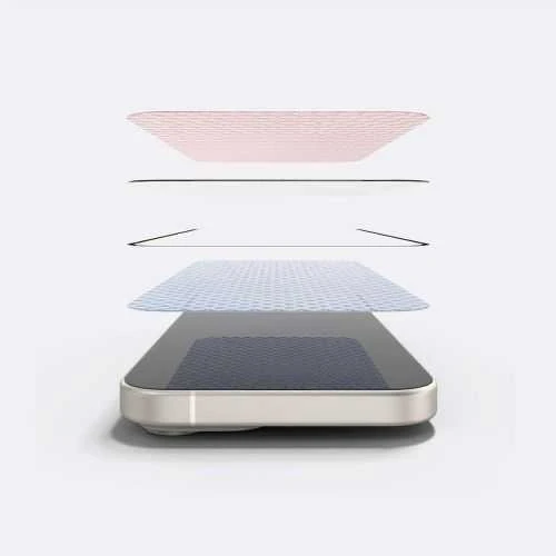 Ringke iPhone 15/ 16 Screen Protector Privacy Tempered Glass 9H with installation jig Transparent