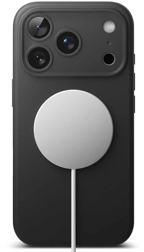 „Ringke“ silikoninis, magnetinis iPhone 17 Pro dėklas, juodas