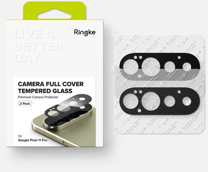 Ringke Tempered Glass Camera Full Cover 2 vnt. for Google Pixel 11 Pro - Juodas