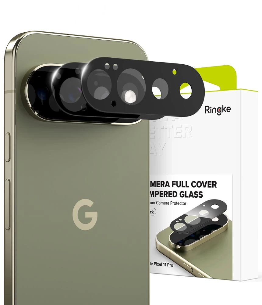 Ringke Tempered Glass Camera Full Cover 2 vnt. for Google Pixel 11 Pro - Juodas