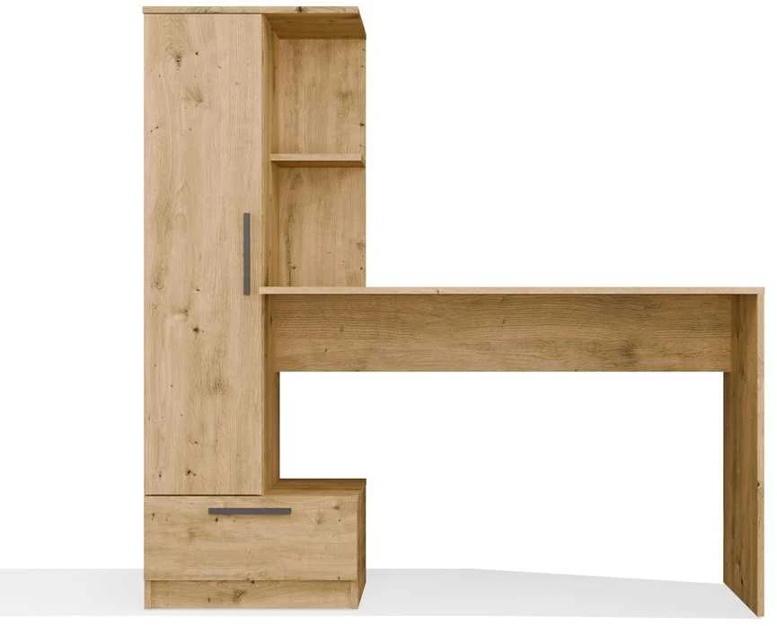 Top E Shop COSMO Oak Artisan Desk + Bookcase Set
