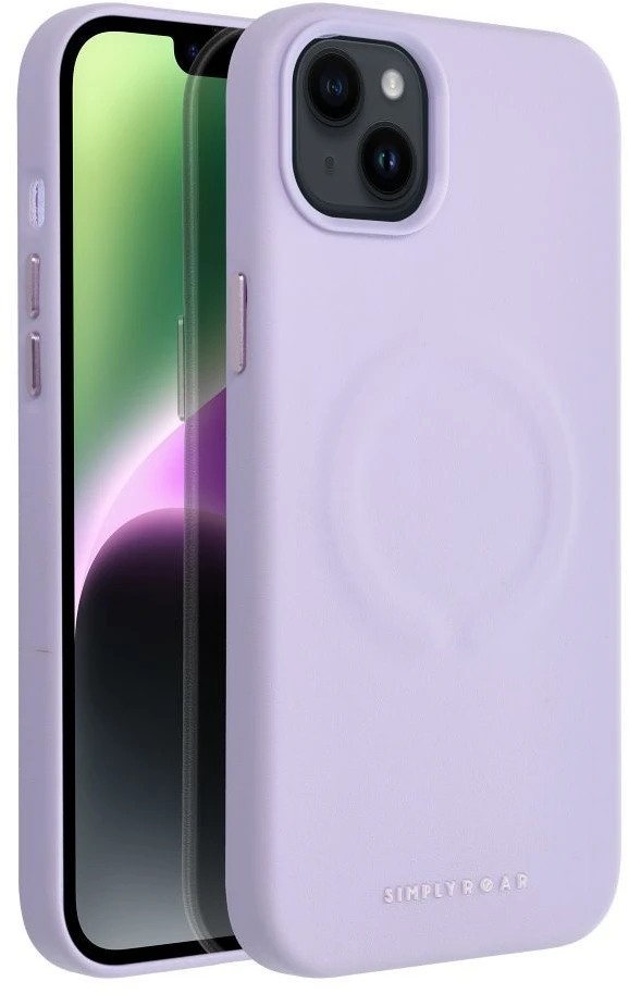 ROAR dėklas LEATHER MAG suderinamas su MagSafe, skirtas IPHONE 14 Plus violetinei