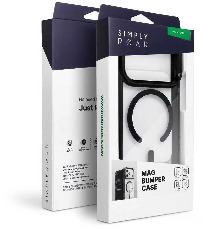 ROAR dėklas MAG BUMPER suderinamas su MagSafe, skirtas IPHONE 17 Air, juodas