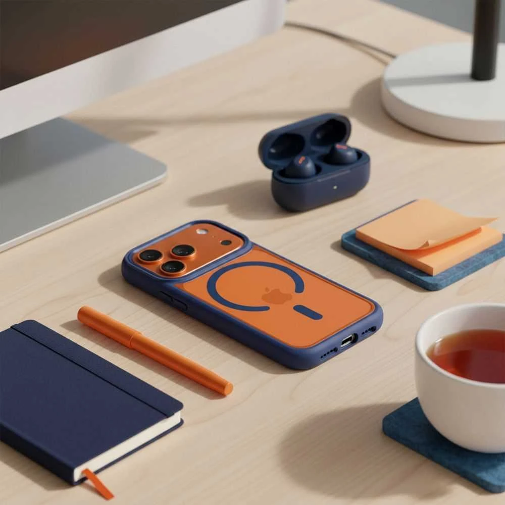 ROAR dėklas MAG BUMPER suderinamas su „MagSafe“, skirtas IPHONE 17 Air, tamsiai mėlynas
