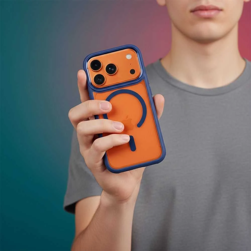 ROAR dėklas MAG BUMPER suderinamas su „MagSafe“, skirtas IPHONE 16 Pro Max, tamsiai mėlynas