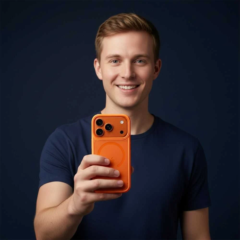 ROAR dėklas MAG BUMPER suderinamas su MagSafe, skirtas IPHONE 15 Pro Max oranžinis