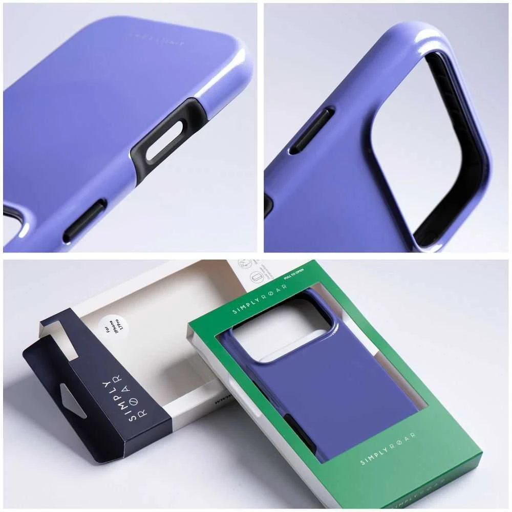ROAR dėklas RAINBOW BUMPER suderinamas su MagSafe, skirtas IPHONE 15 Pro Max violetinė