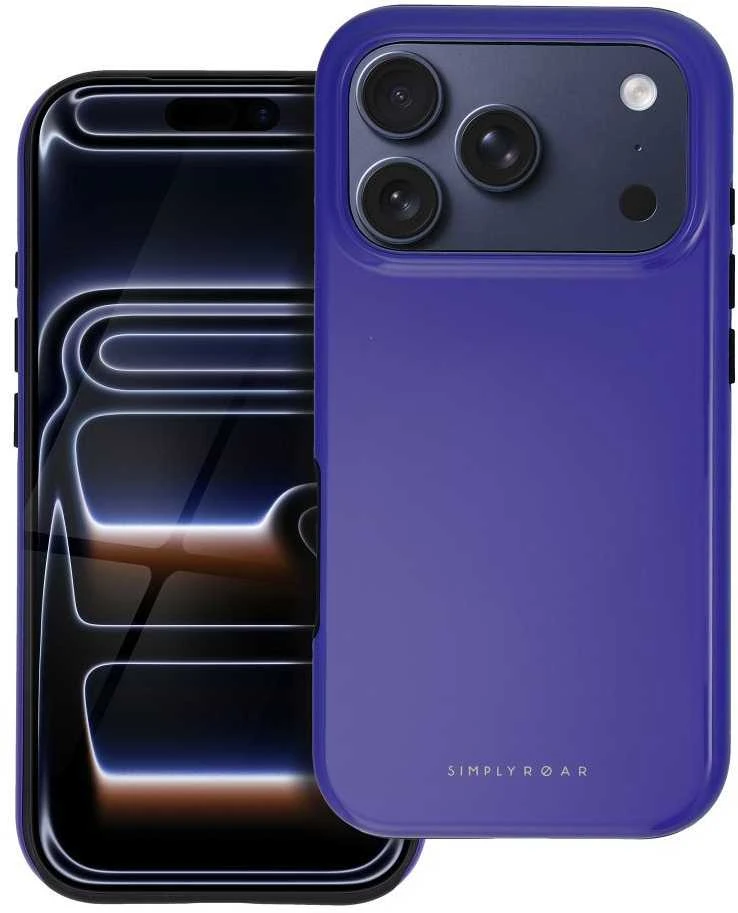 ROAR dėklas RAINBOW BUMPER suderinamas su MagSafe, skirtas IPHONE 15 Pro Max violetinė