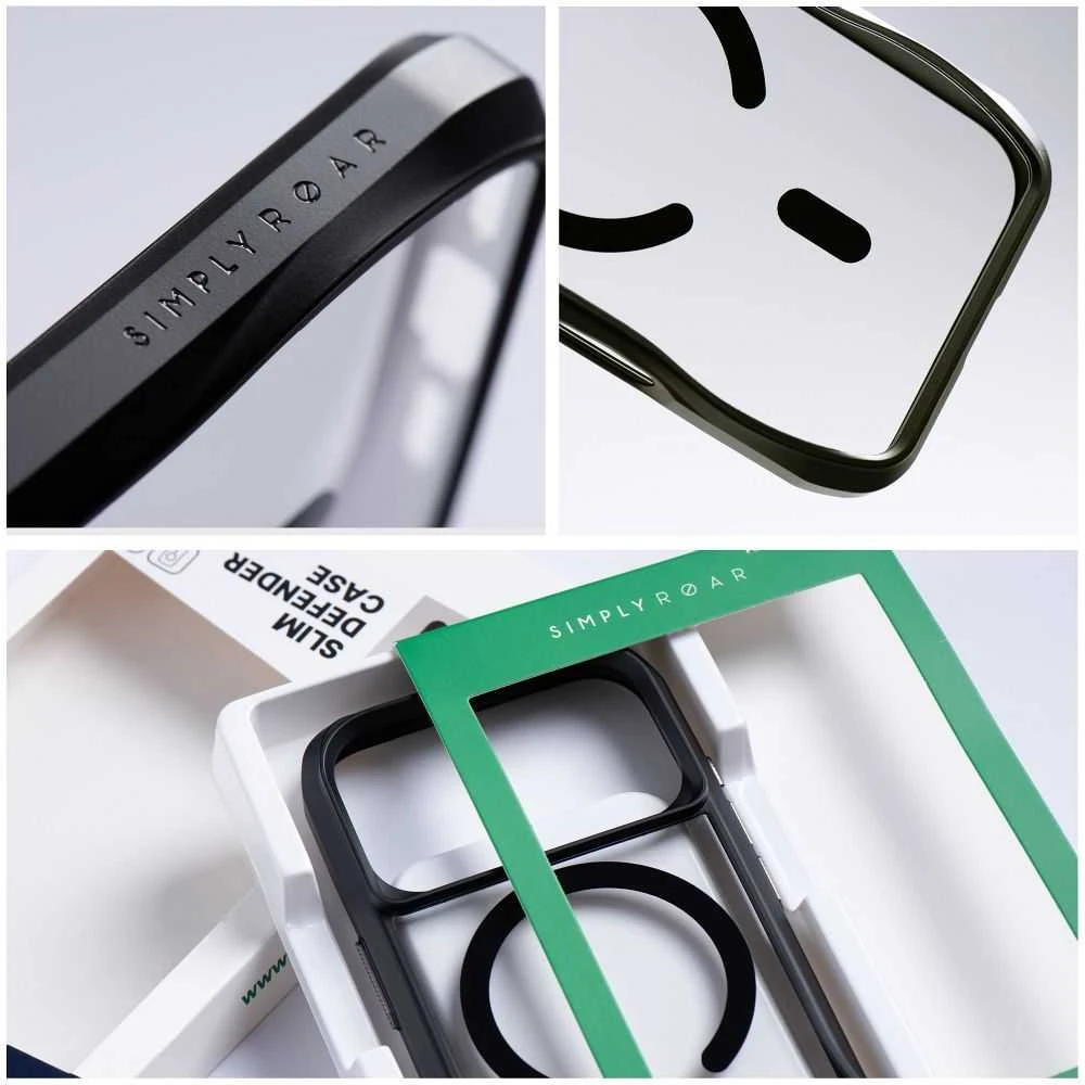 ROAR dėklas SLIM DEFENDER, suderinamas su „MagSafe“, skirtas IPHONE 16 Pro, juodas